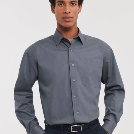934M Men's Long Sleeve Easy Care Poplin Shirt image 1