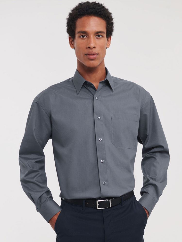 934M Men's Long Sleeve Easy Care Poplin Shirt image 1