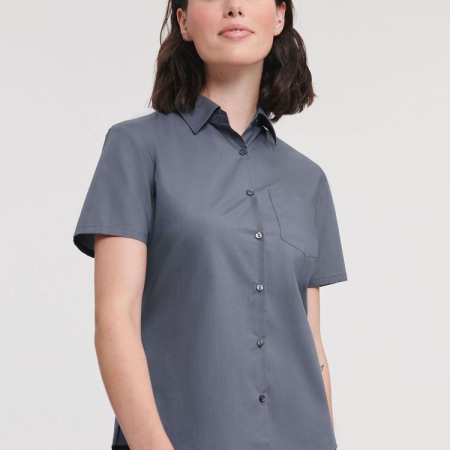 935F Ladies' Short Sleeve Polycotton Easy Care Poplin Shirt image 1