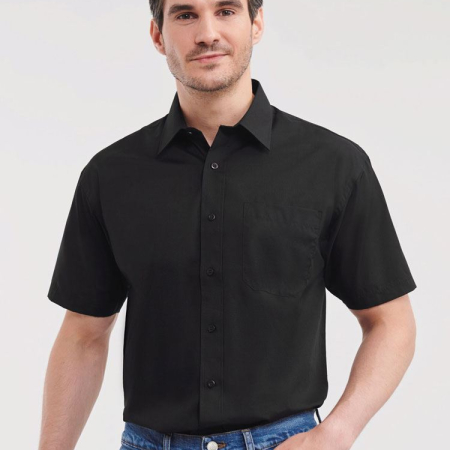 935M Men's Short Sleeve Polycotton Easy Care Poplin Shirt image 1