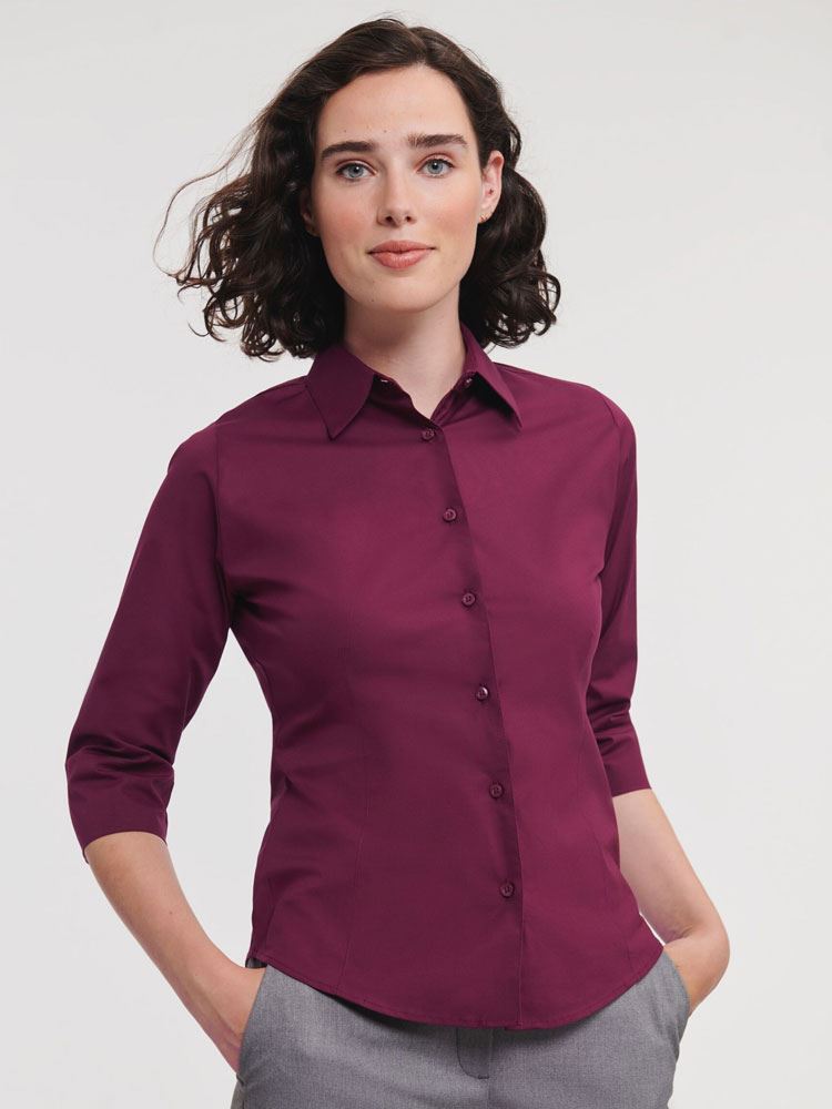946F Ladies' 3/4 Sleeve Easy Care Fitted Shirt image 1