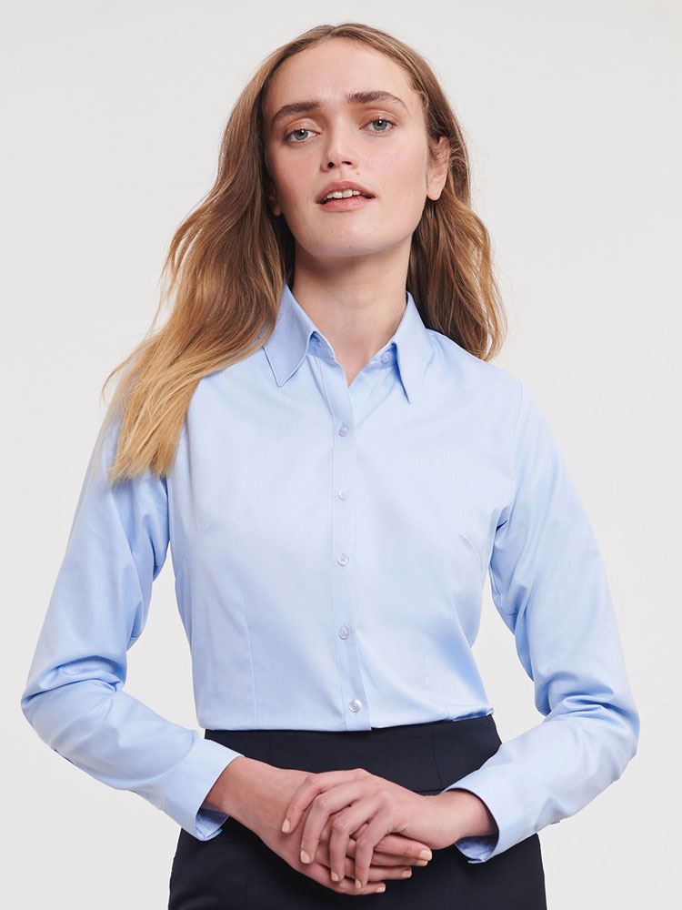 962F Russell Colelction Ladies H'bone Shirt image 2