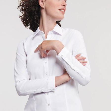 962F Russell Colelction Ladies H'bone Shirt image 1