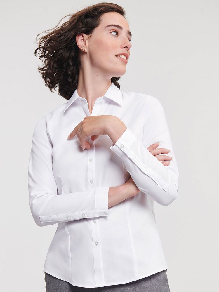 962F Russell Colelction Ladies H'bone Shirt image 1