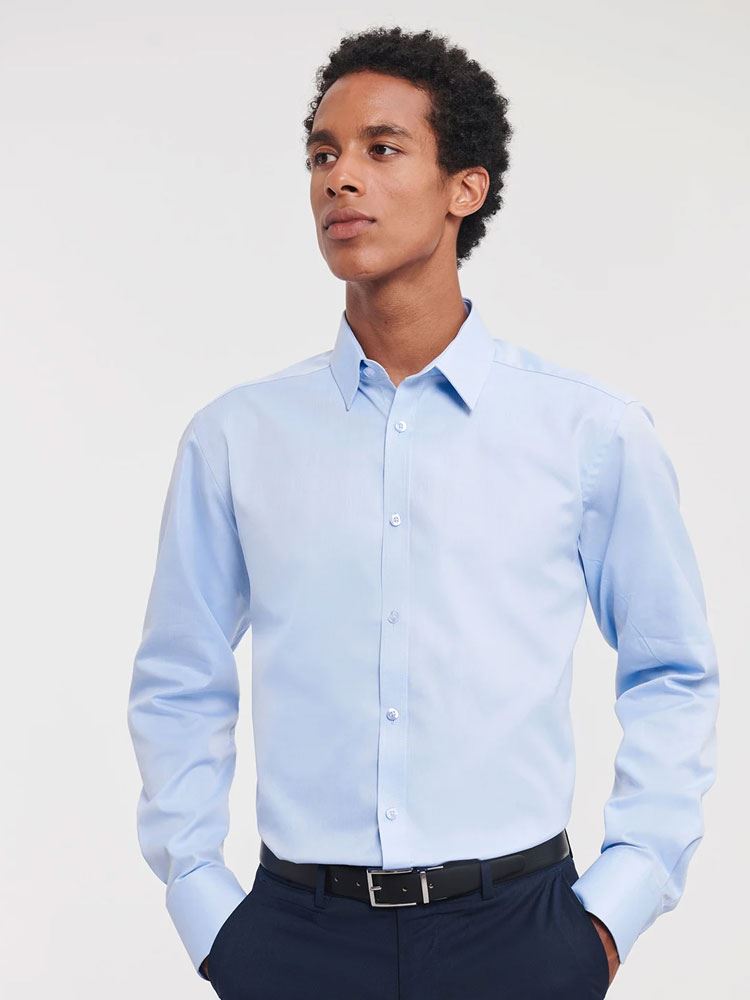 962M Russell Collection Mens H'bone Shirt image 2