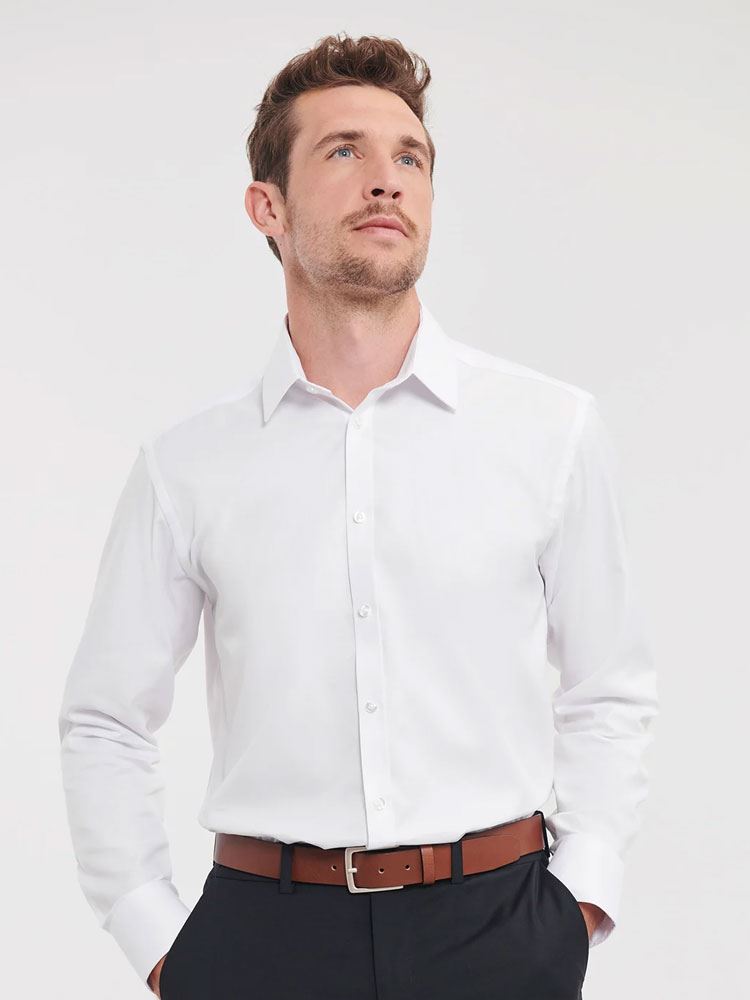 962M Russell Collection Mens H'bone Shirt image 1