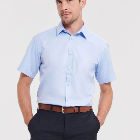 963M Russell Collection Mens S/S H'bone Shirt image 1