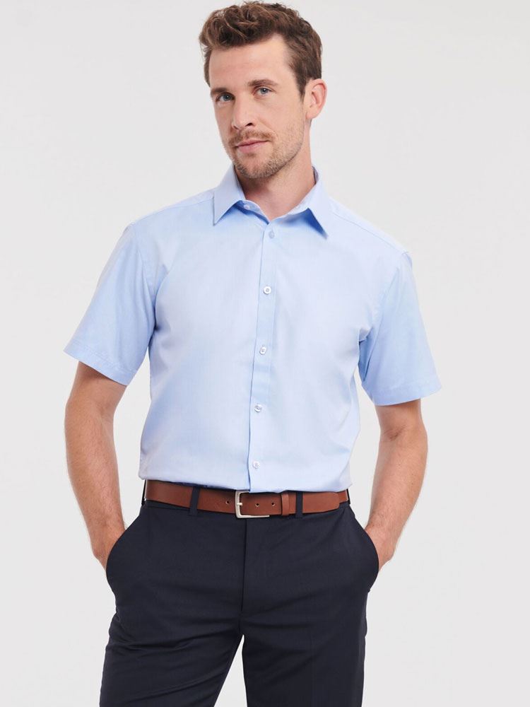 963M Russell Collection Mens S/S H'bone Shirt image 1