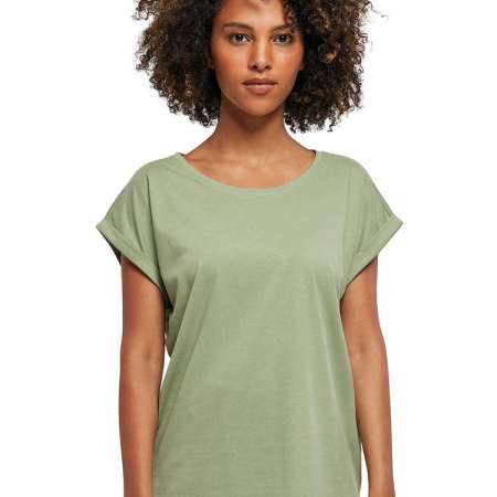 BY021 Women's extended shoulder tee image 1