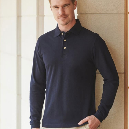 H105 Long Sleeve Cotton Polo image 1