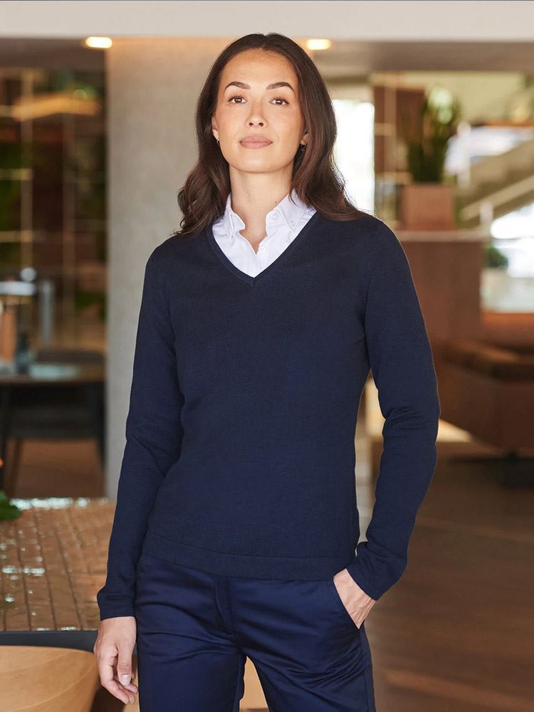 H721 Ladies Lightweight V Neck Jumper image 1