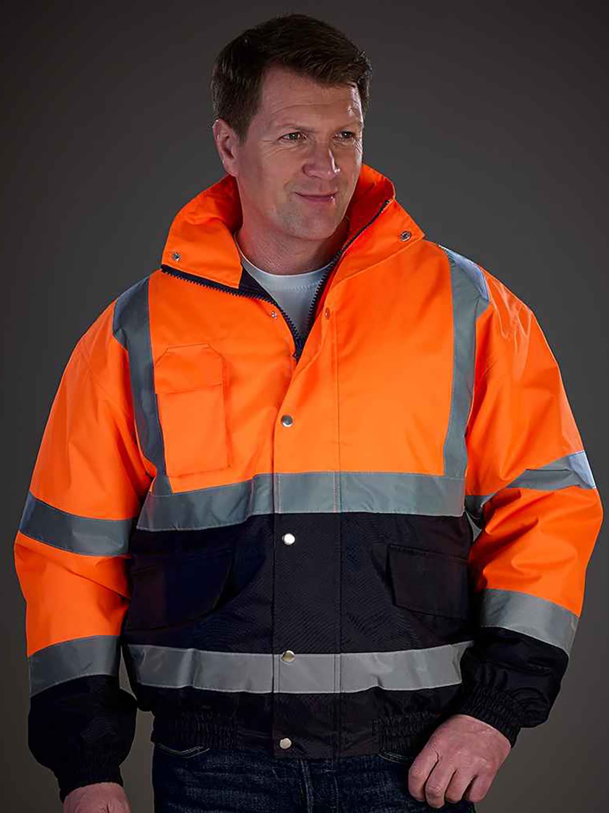 HVP218 Hi Vis Two Tone Bomber Jacket image 2