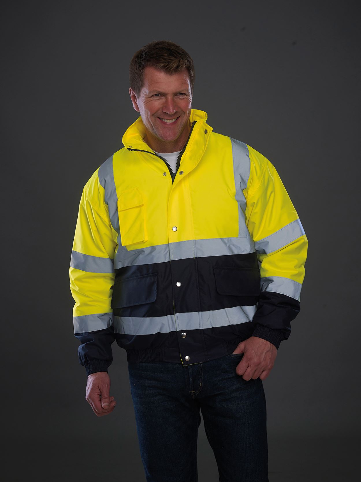 HVP218 Hi Vis Two Tone Bomber Jacket image 1