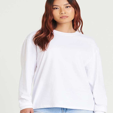 JT019 AWDis Unisex Oversize 100 Long Sleeve T Shirt image 1