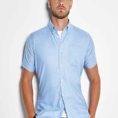 K183 (KK183) Short Sleeve Slim Fit Oxford Shirt Kustom Kit Sign in to view prices image 1