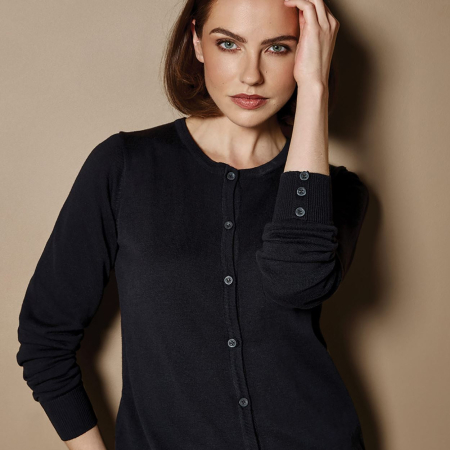 KK355 Women's Arundel Crew Neck Cardigan Long Sleeve image 1