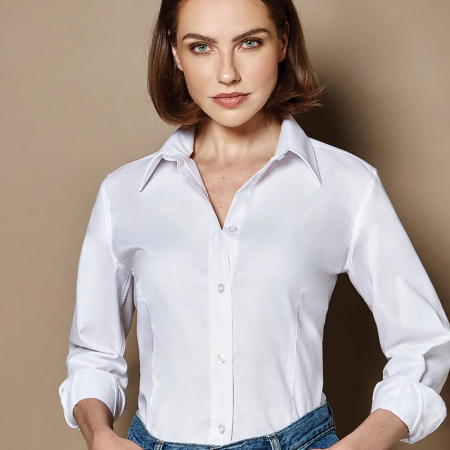 KK361 Women's Workplace Oxford Blouse Long Sleeved image 1