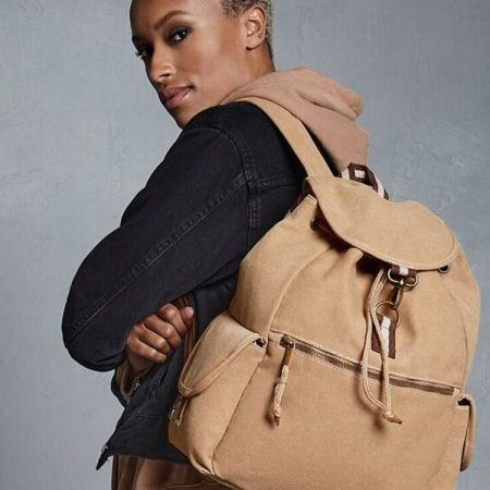 QD612 Vintage Canvas Backpack image 1