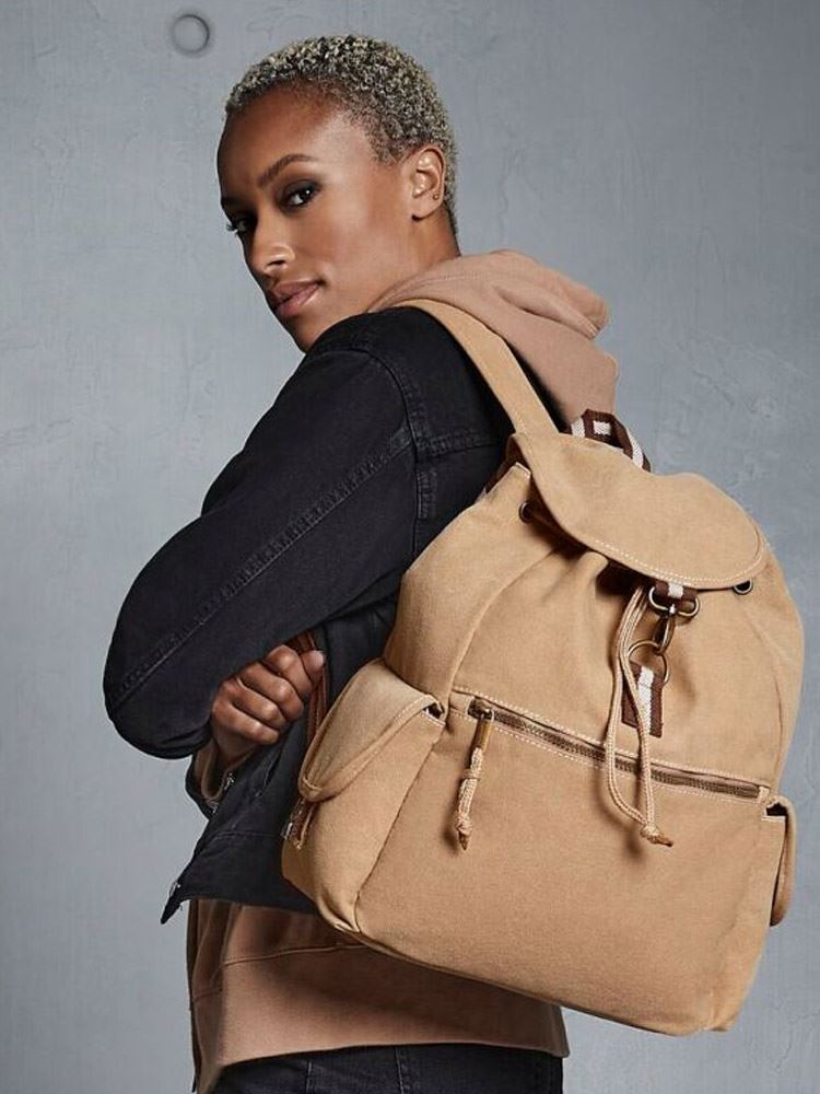 QD612 Vintage Canvas Backpack image 1