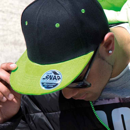 RC082 Contrast Bronx Flat Peak Snapback Cap image 1