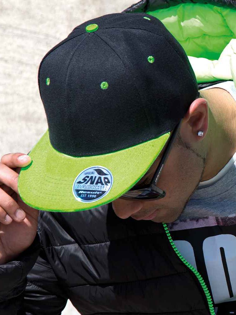 RC082 Contrast Bronx Flat Peak Snapback Cap image 1