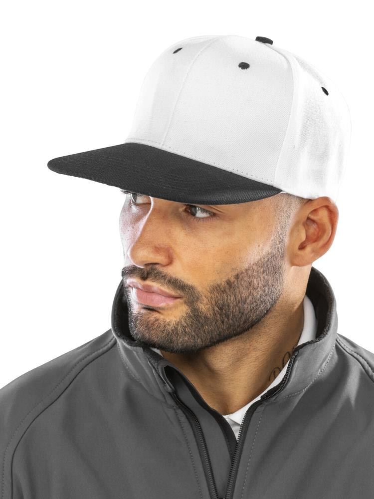 RC082 Contrast Bronx Flat Peak Snapback Cap image 2