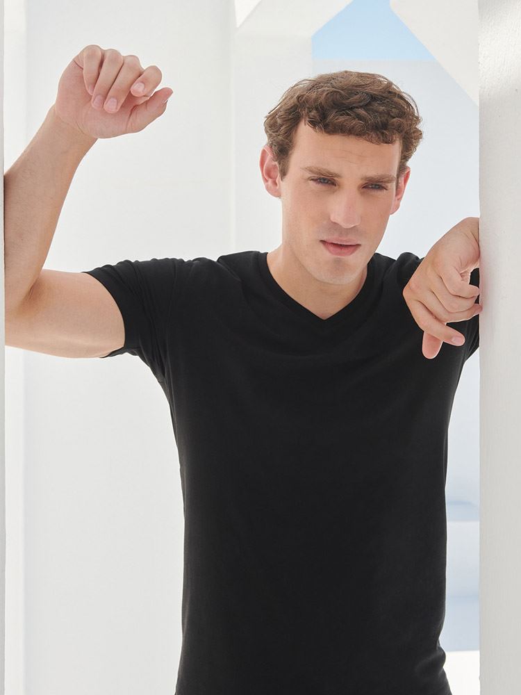 SF122 Men's Feel Good Stretch V Neck T-Shirt image 1