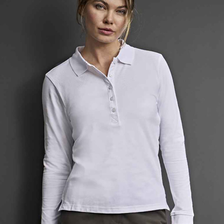 TJ146 Tee Jays Ladies Luxury Stretch L/S Polo image 1