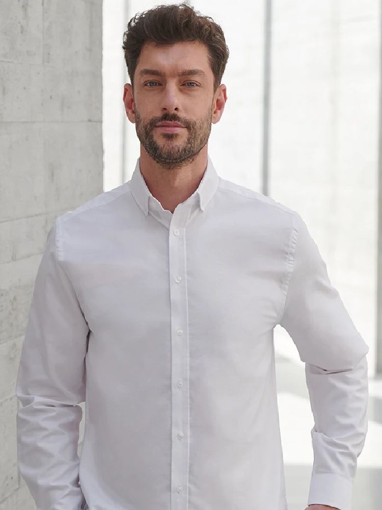 H512C Modern Long Sleeve Classic Fit Oxford Shirt image 1