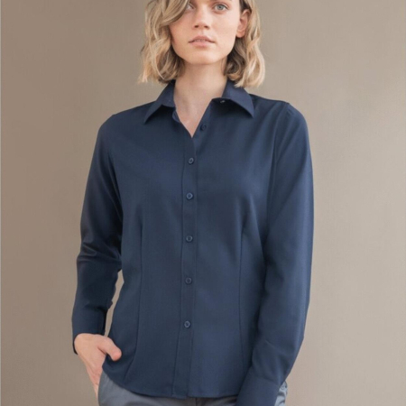 H591 Ladies Wicking Anti Bac L/S Sh image 1