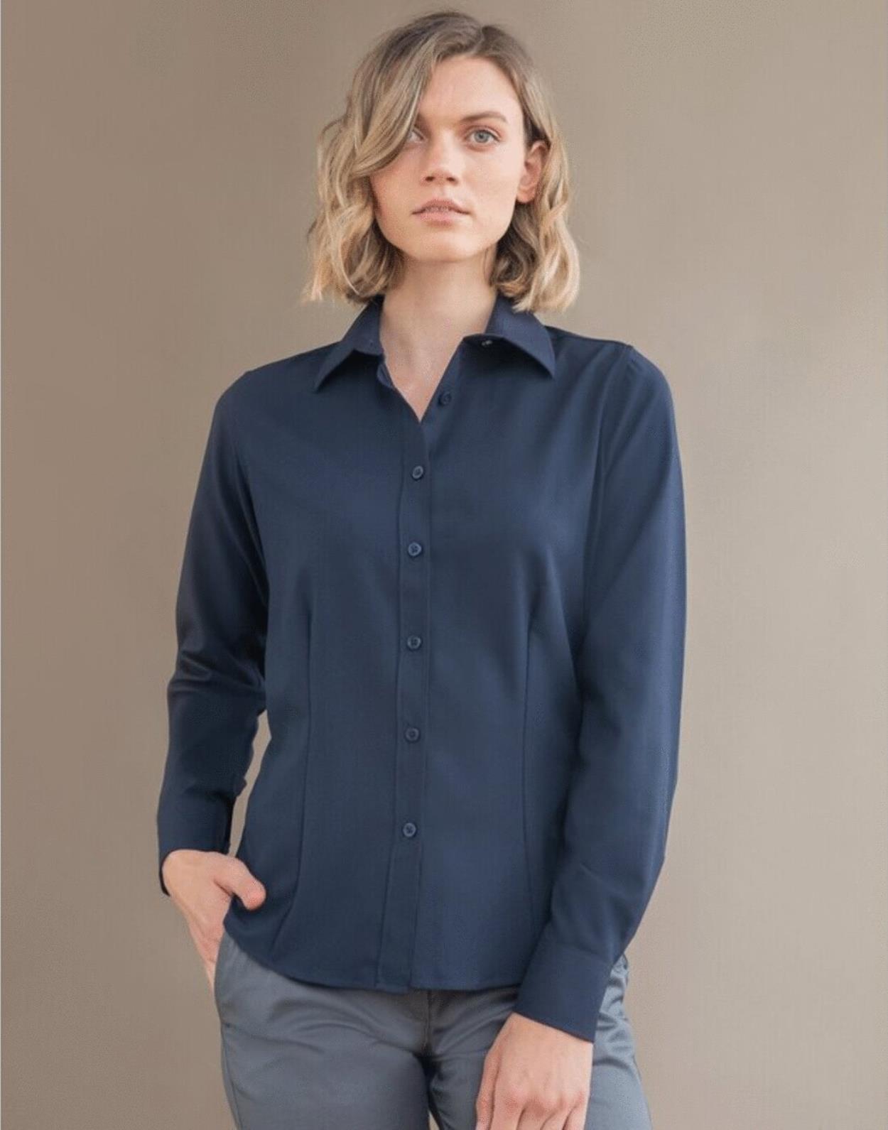 H591 Ladies Wicking Anti Bac L/S Sh image 1