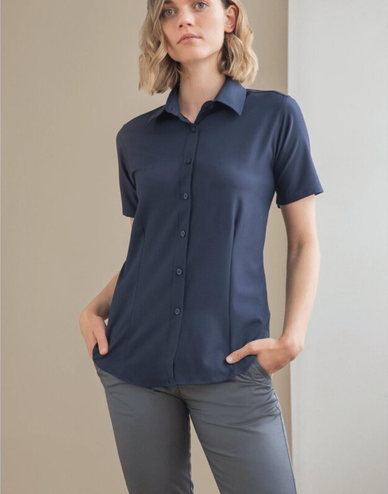 H596 Ladies Wicking Anti Bac S/S Sh image 1