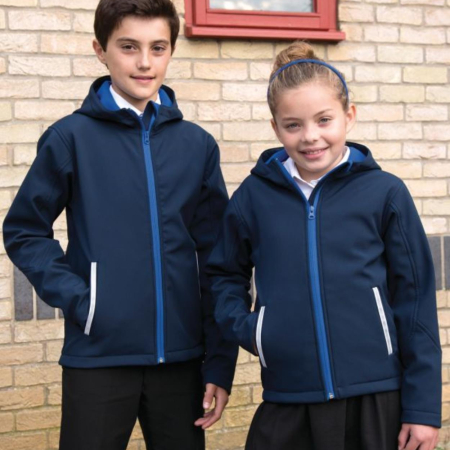 R224B Junior Hooded Soft Shell Jacke image 1