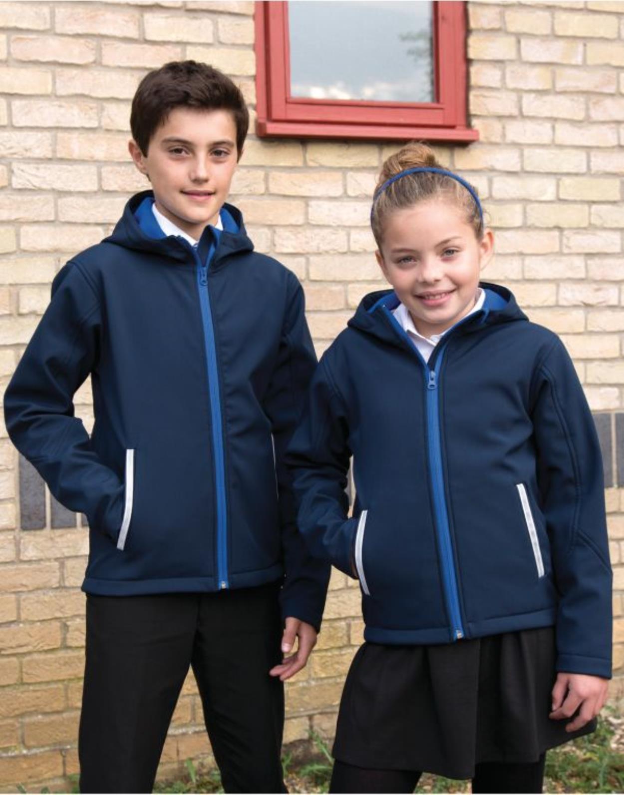 R224B Junior Hooded Soft Shell Jacke image 1
