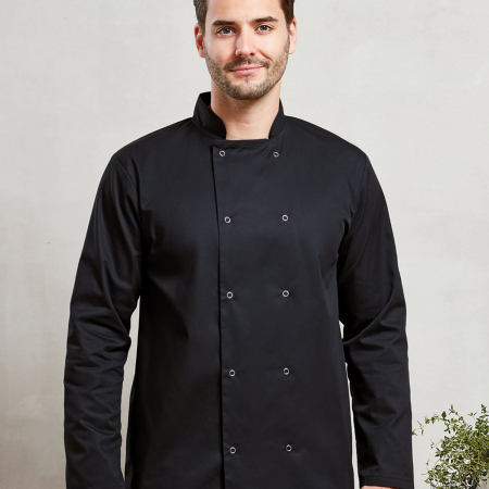 PR665 Studded Front Long Sleeve Chef's Jacket image 1