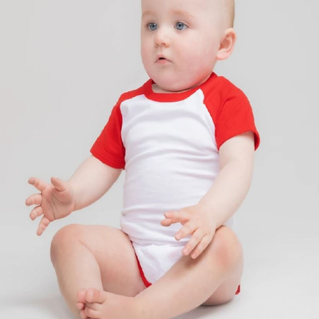 LW502T (LW502) Essential Short Sleeve Baby Baseball Bodysuit image 1