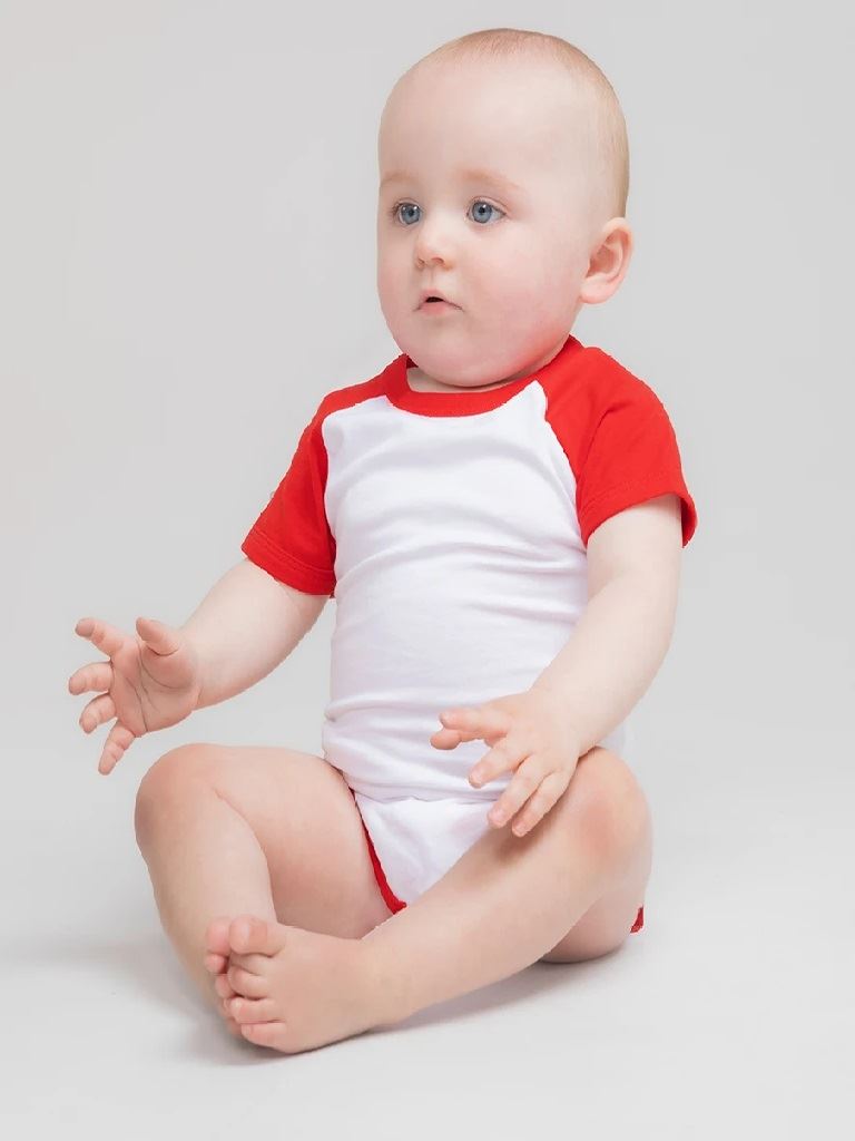LW502T (LW502) Essential Short Sleeve Baby Baseball Bodysuit image 1