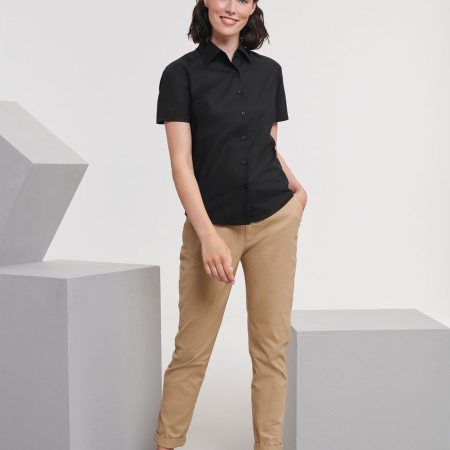 933F Ladies' Short Sleeve Easy Care Oxford Shirt image 1