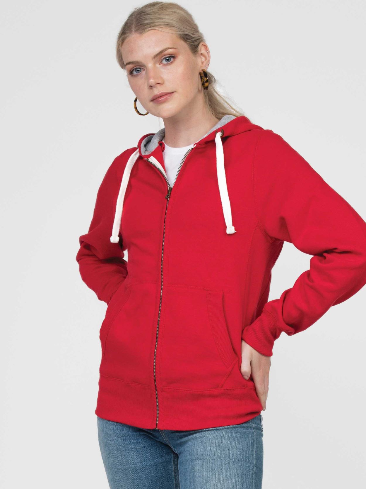 JH053 Contrast Zip Hoodie image 4