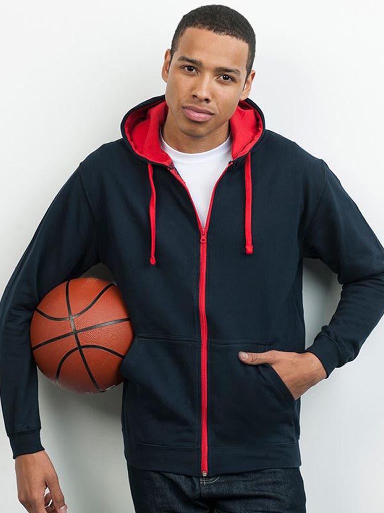JH053 Contrast Zip Hoodie image 6