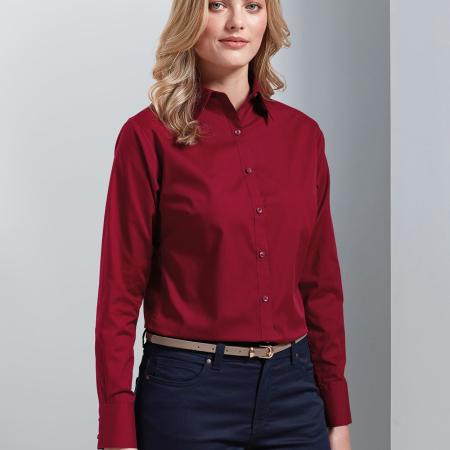 PR300 Women's Poplin Long Sleeve Blouse image 1