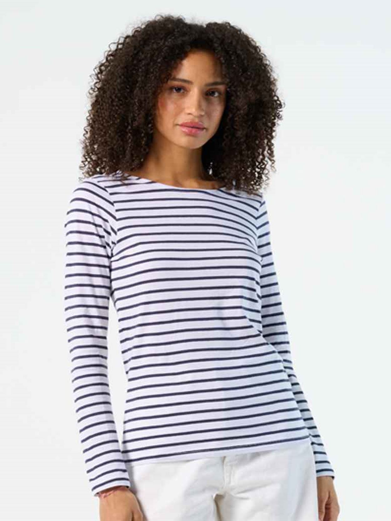 01403 Lds Marine SOL'S Ladies Marine Long Sleeve Striped T-Shirt image 1