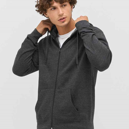 01714 Stone SOL'S Stone Zip Hooded Sweatshirt image 1