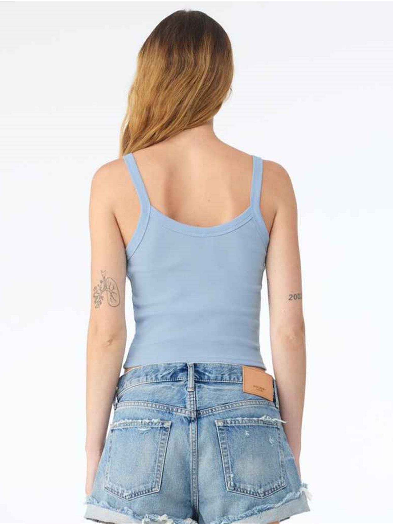 BL1012 1012 Bella Ladies Micro Rib Spaghetti Strap Tank Top image 1