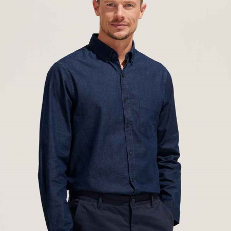 02100 Barry SOL'S Barry Long Sleeve Denim Shirt image 1