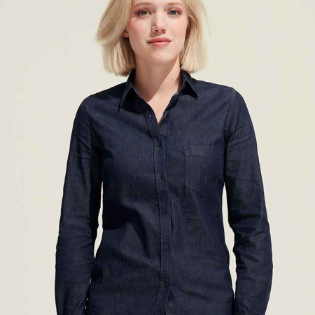 02101 Lds Barry SOL'S Ladies Barry Denim Shirt image 1