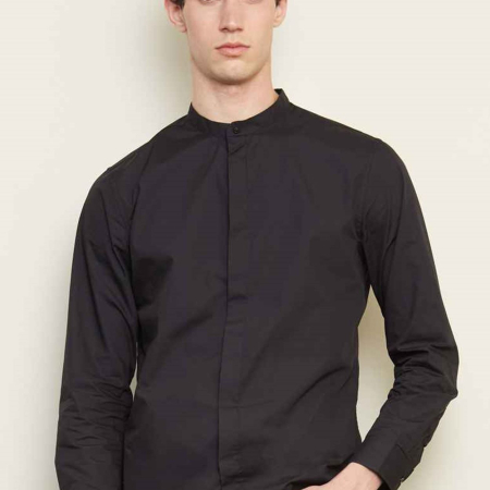 03792 Bart NEOBLU Bart Mao Collar Long Sleeve Poplin Shirt image 1