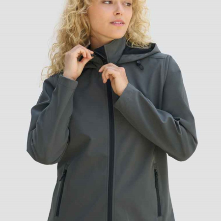 04448 Lds Race Hood SOL'S Ladies Race Hooded Soft Shell Jacket image 1