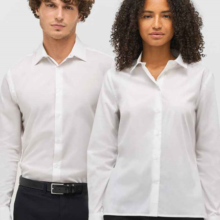 04771 Bailey Lds SOL'S Ladies Bailey Long Sleeve Poplin Shirt image 1