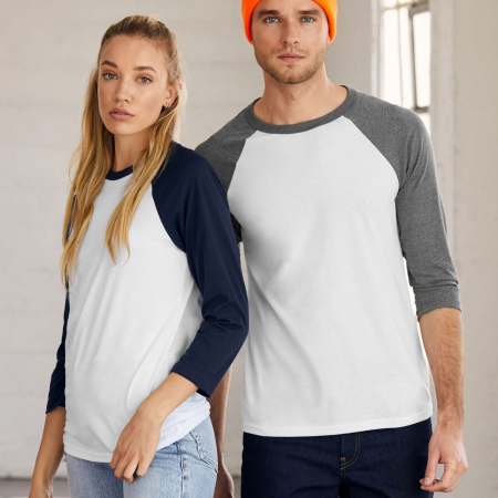 CA3200 Canvas Unisex 3/4 Sleeve Baseball Tee image 1